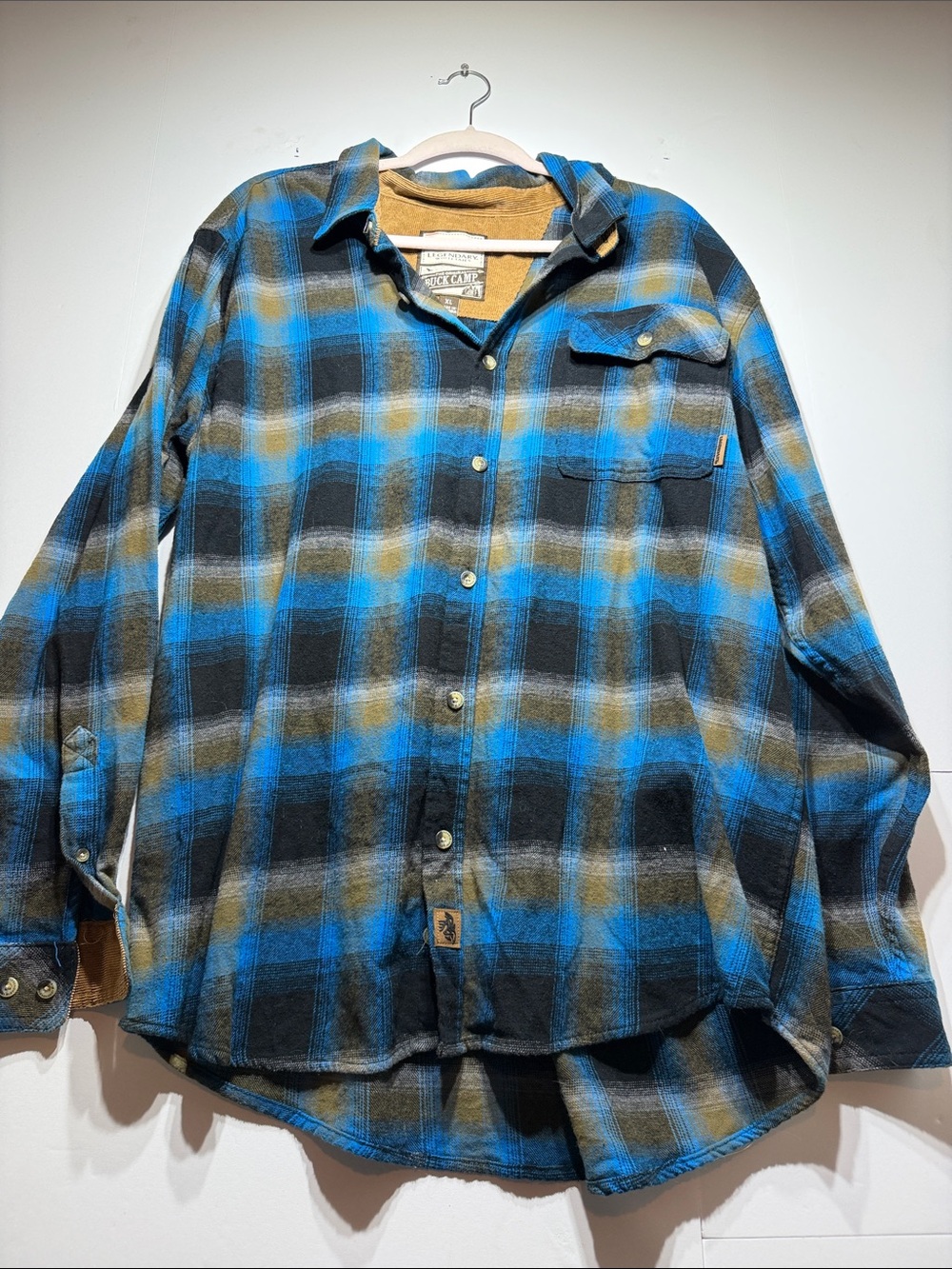 Legendary whitetailMen's Blue Plaid Flannel Shirt - Casual Button-Up